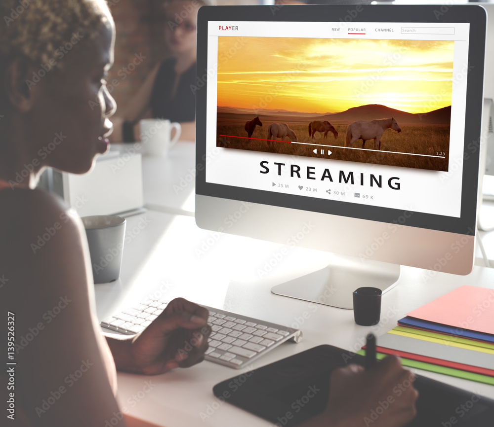 Streaming Multimedia Audio Entertainment Internet Concept