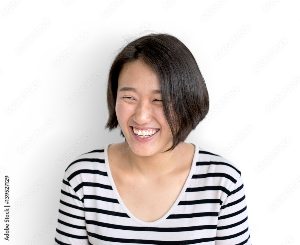 Young Woman Smiling Cheerful Concept