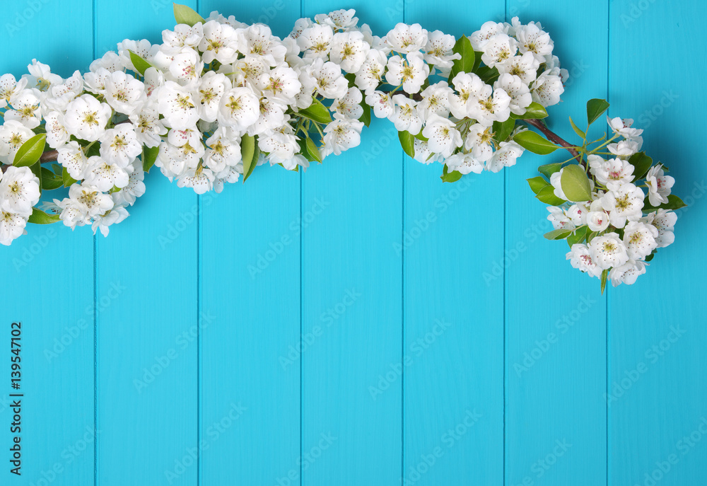  Spring flowers on wood