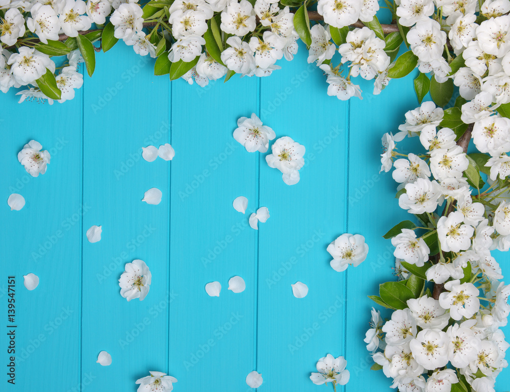  Spring flowers on wood