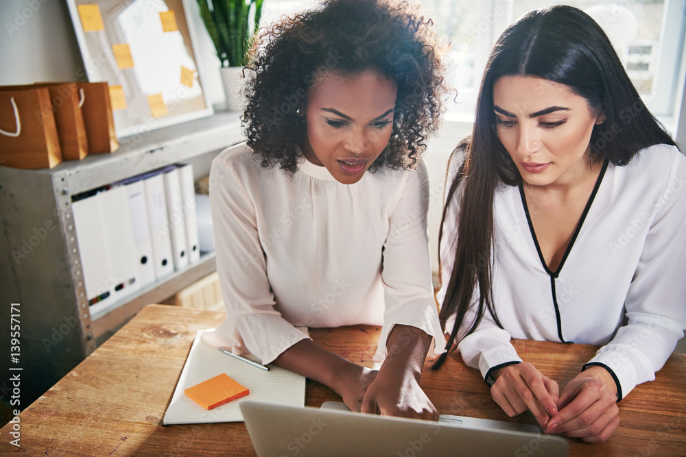 Two hardworking young female entrepreneurs