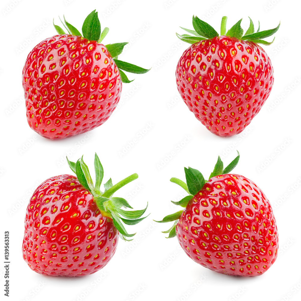 Strawberry. Fresh berry isolated on white background. Collection.