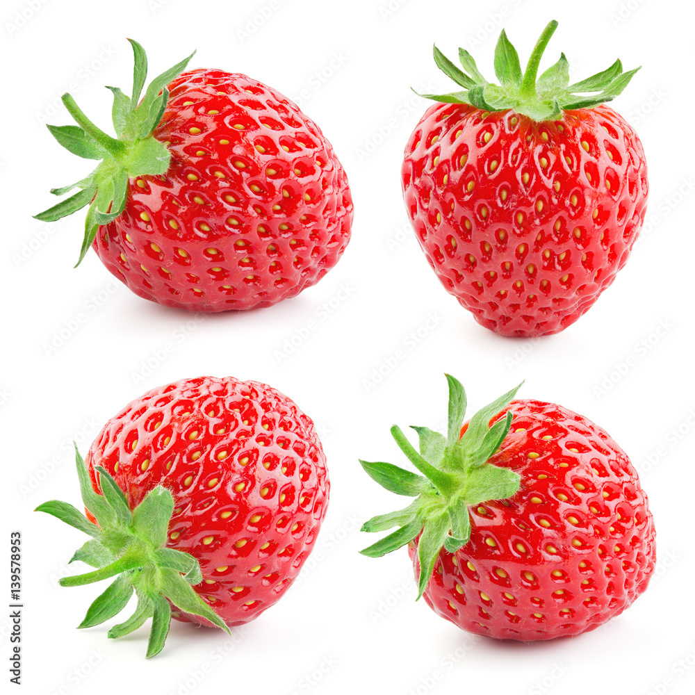 Strawberry. Fresh berry isolated on white background. Collection.