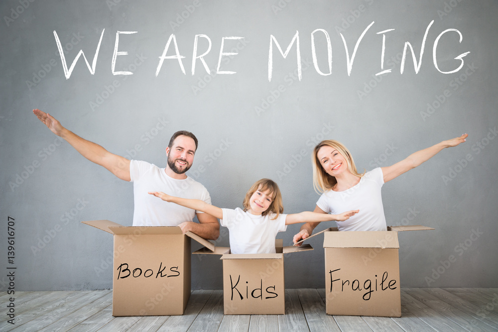 Family New Home Moving Day House Concept