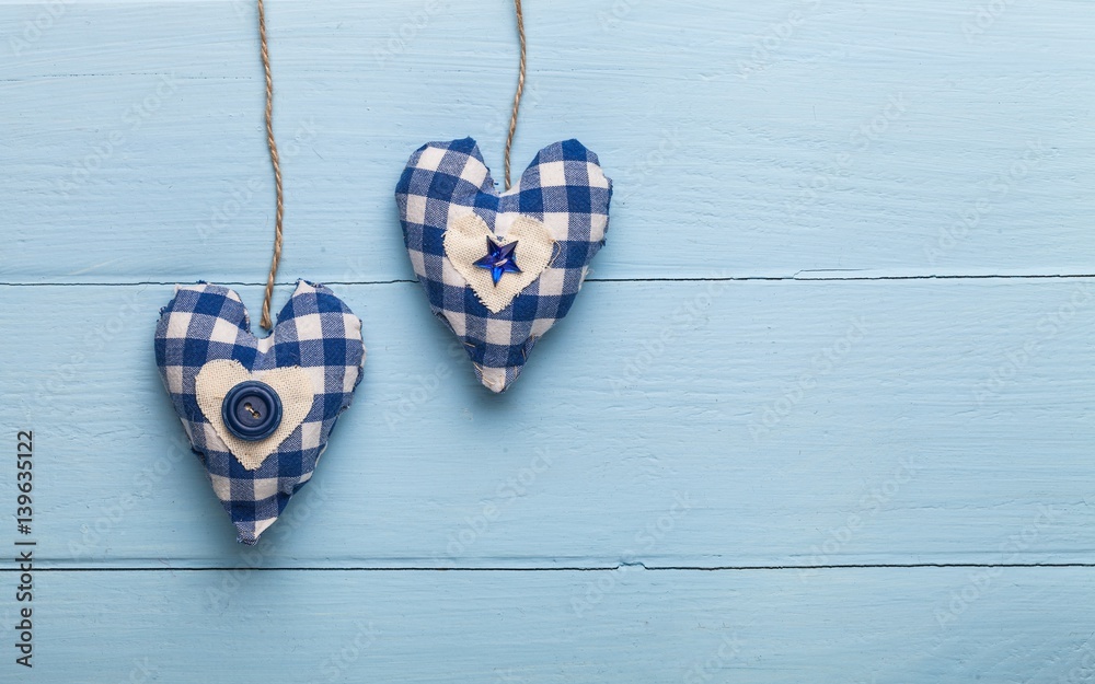 Hearts on desk.