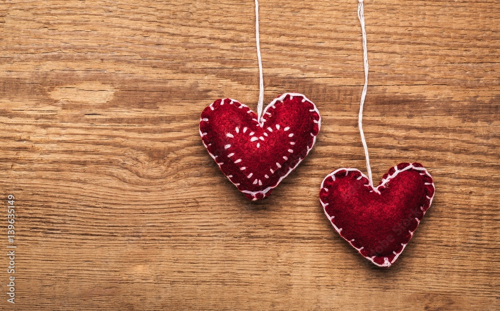 Hearts on desk.