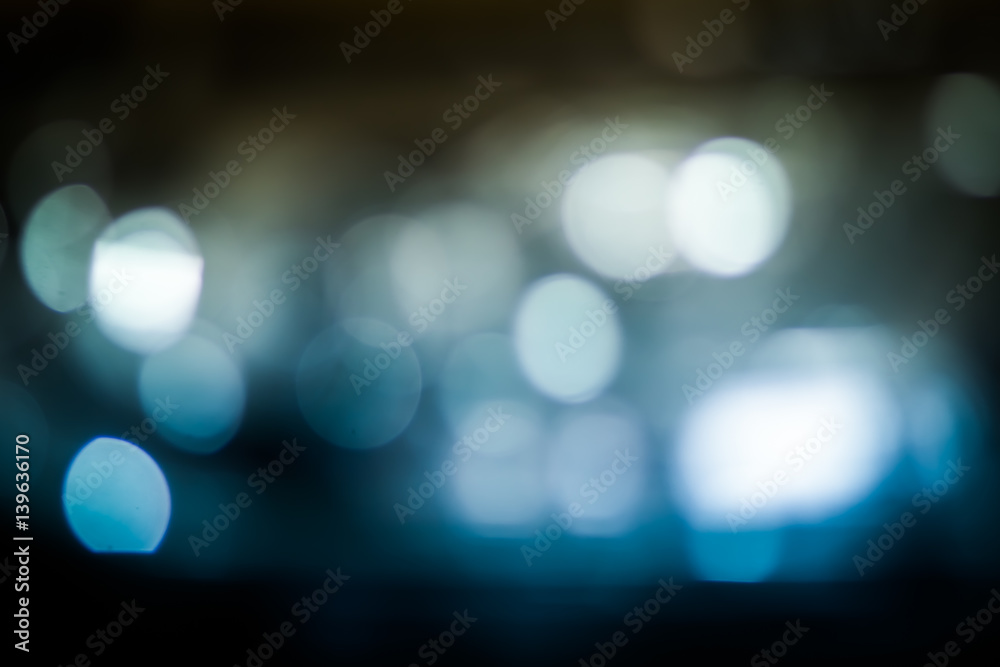 Lights on blue background. colorful twinkling lights bokeh light background