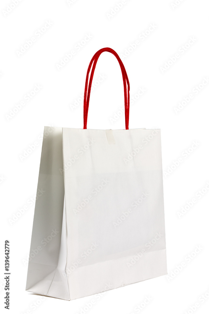 isolated paper shopping bag on white background