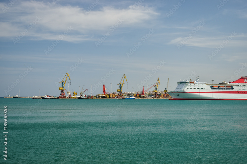 Ferry in the sea port