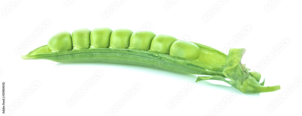 snap peas isolated on white