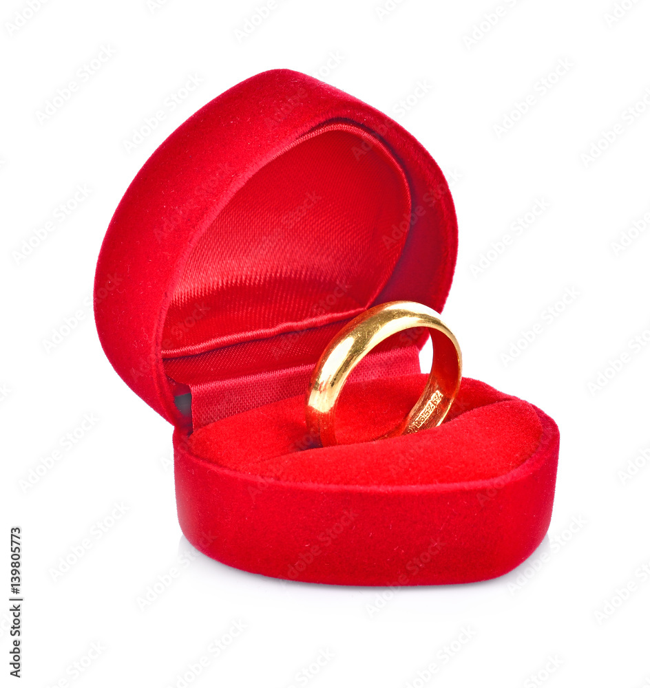 Wedding rings on white background