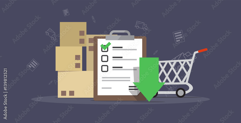 Import Orders Web compilation. Vector Illustration.