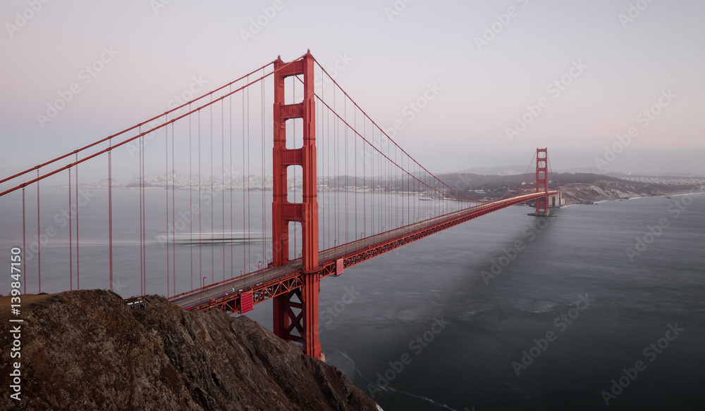 Golden Gate Bridge in twilight, San Francisco, California, USA