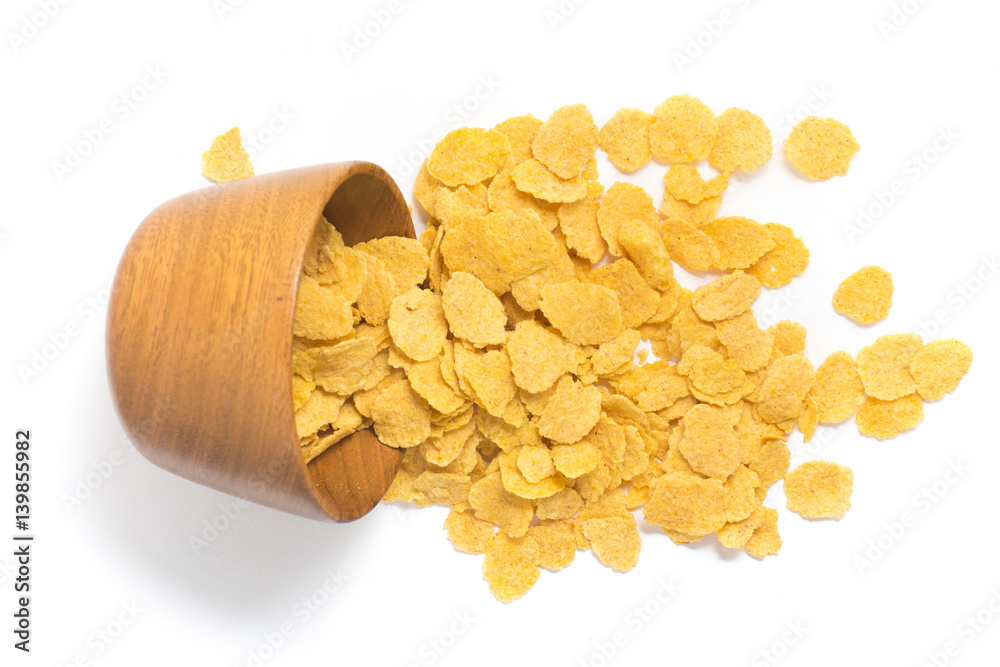 Corn Flakes into a bowl