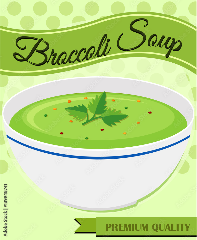 Broccoli soup in bowl