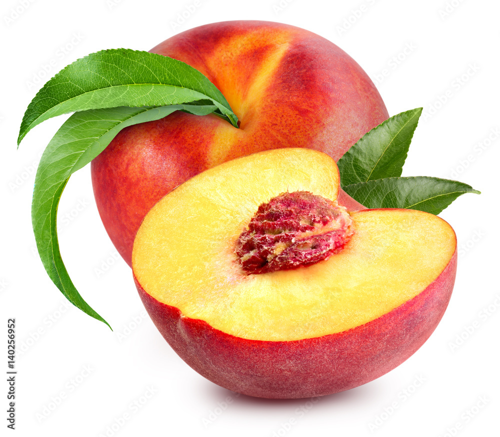 peach fruits isolated