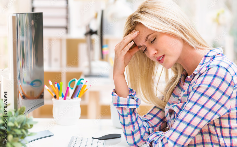 Young woman feeling stressed