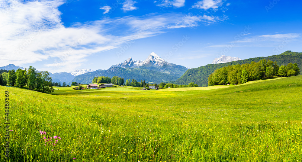 Idylic巴伐利亚高山景观，德国