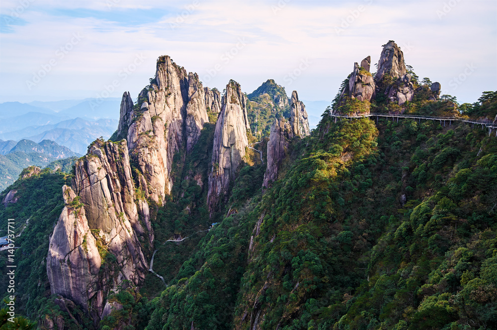 Mount Sanqing spring landscape.