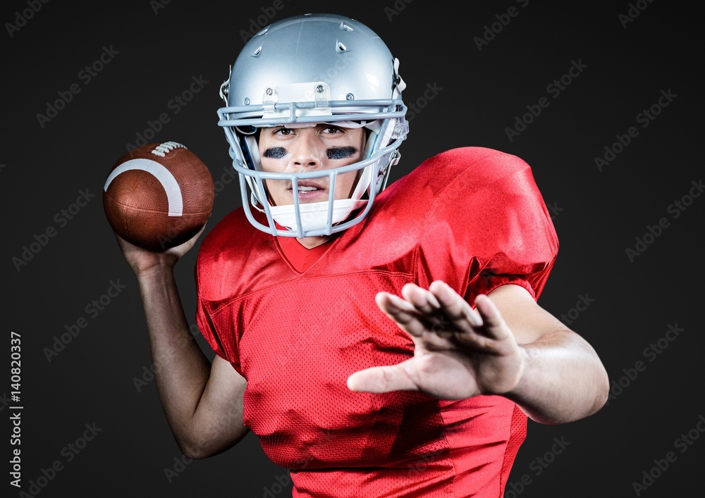 Portrait of athlete playing american football