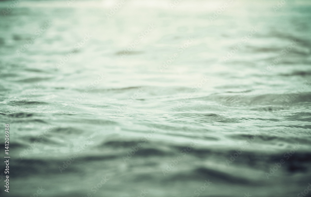 close up Ocean and  sea water surface with retro color tone , selective focus