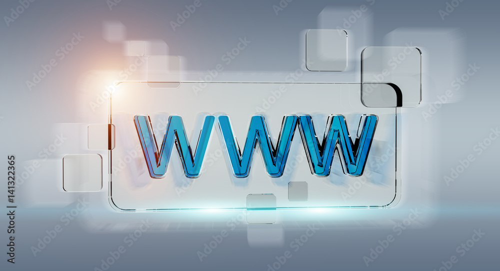 3D rendering www web icon bar