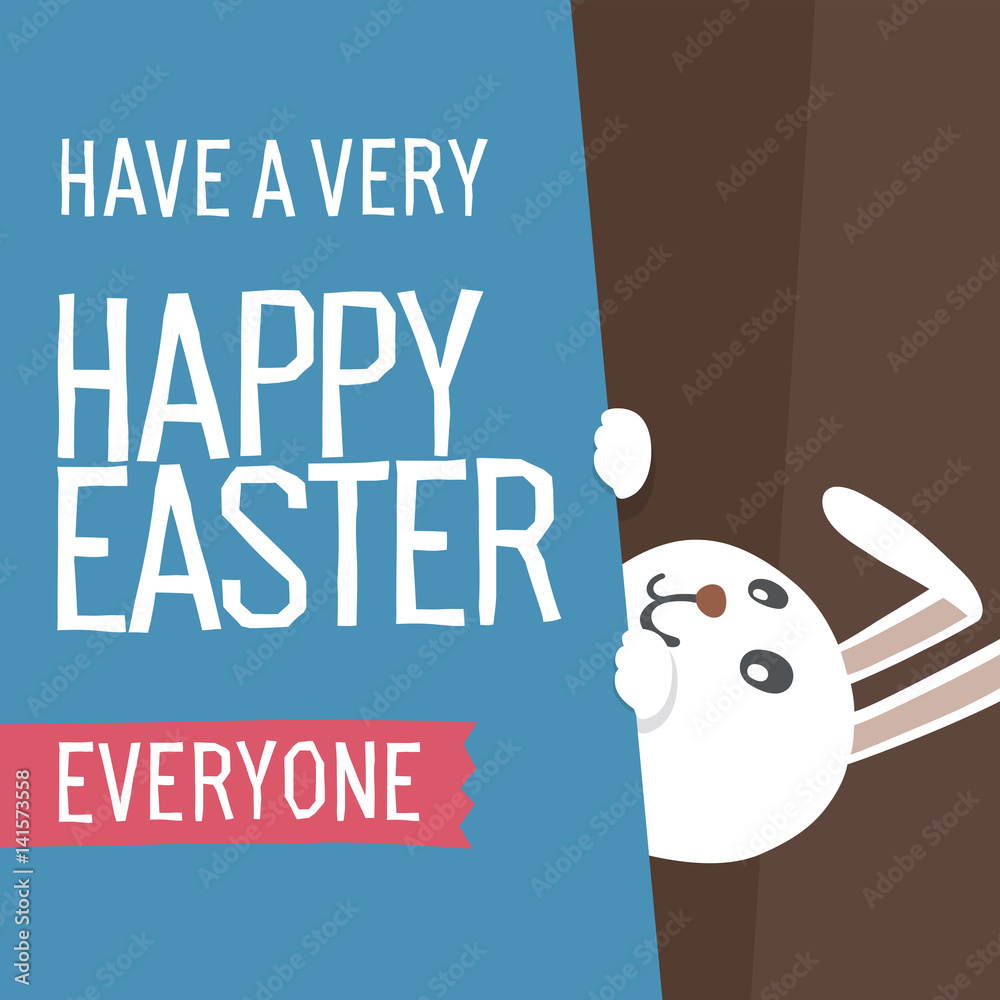 Happy Easter Everyone. Easter Bunny. Vector Illustration.