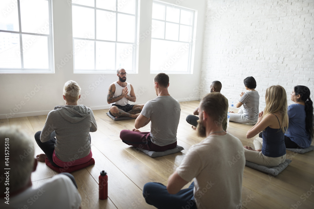 Diversity People Exercise Class Relax Concept