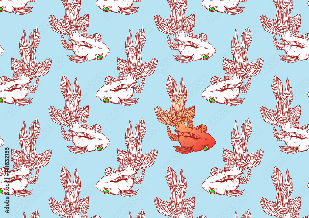 Goldfish Animal Graphic Vector Japan Traditional