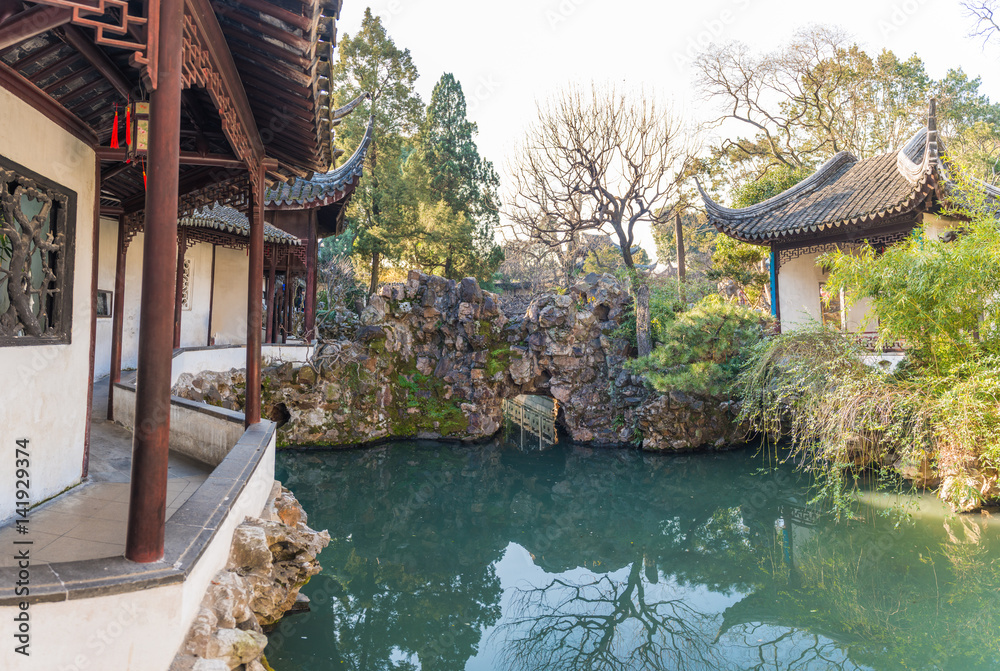 lion forest garden (shiziin) in Suzhou, China. UNESCO heritage site.