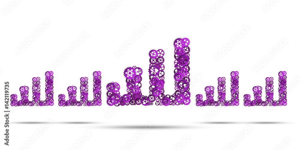 Concept of progress and income in business presented by going up graph