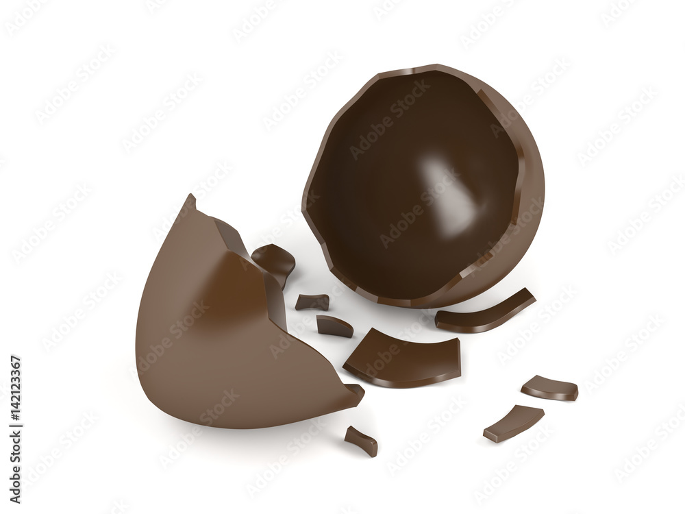 Broken chocolate egg