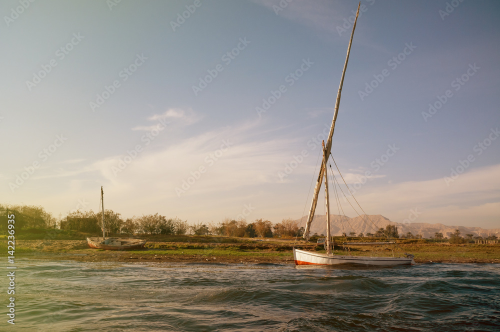 Egypt. Ship at the Nile in Luxor