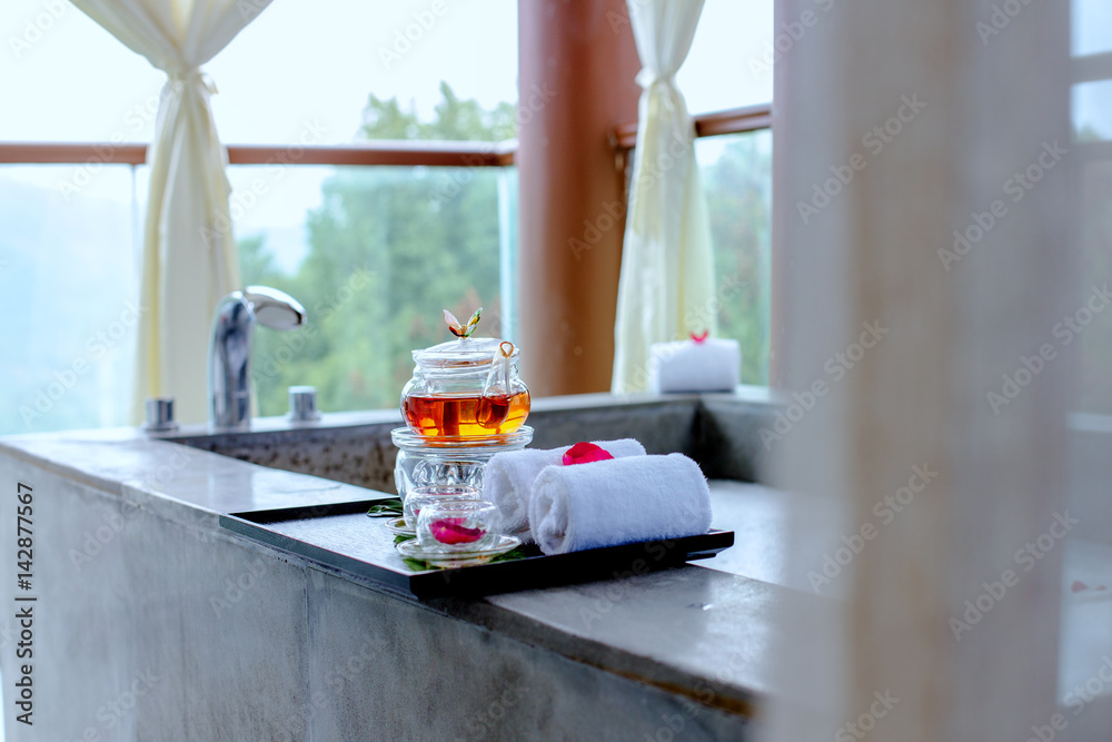 interior of modern spa bathroom