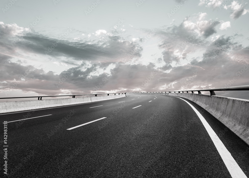 Asphalt road and sky cloud scenery