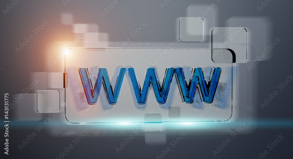 3D rendering www web icon bar