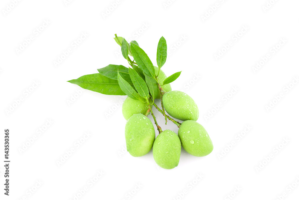 Fresh mango isolated on white background.