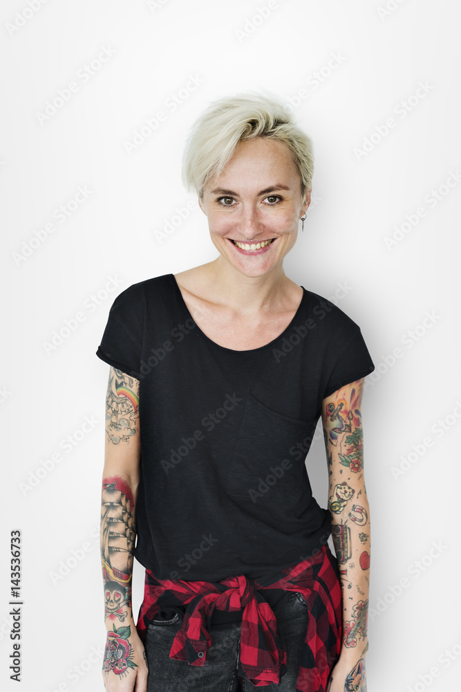 Woman Casual Lifestyle Calm Solitude Tattoo Concept