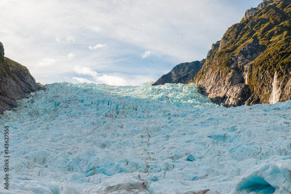 Aerial view of Fox glaciers Southern island, New Zealand