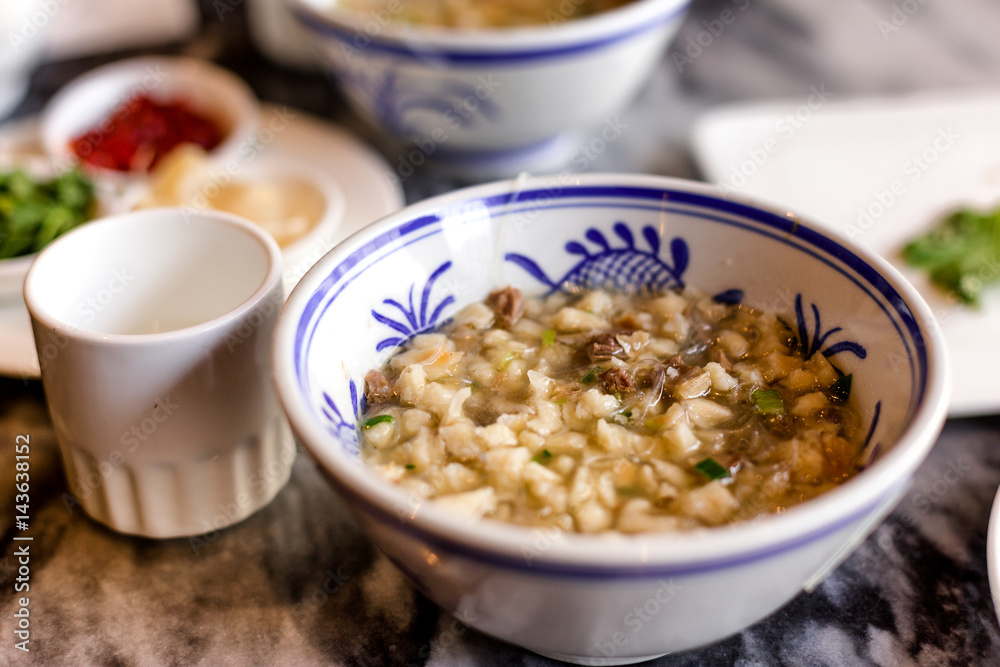 delicious chinese food on table