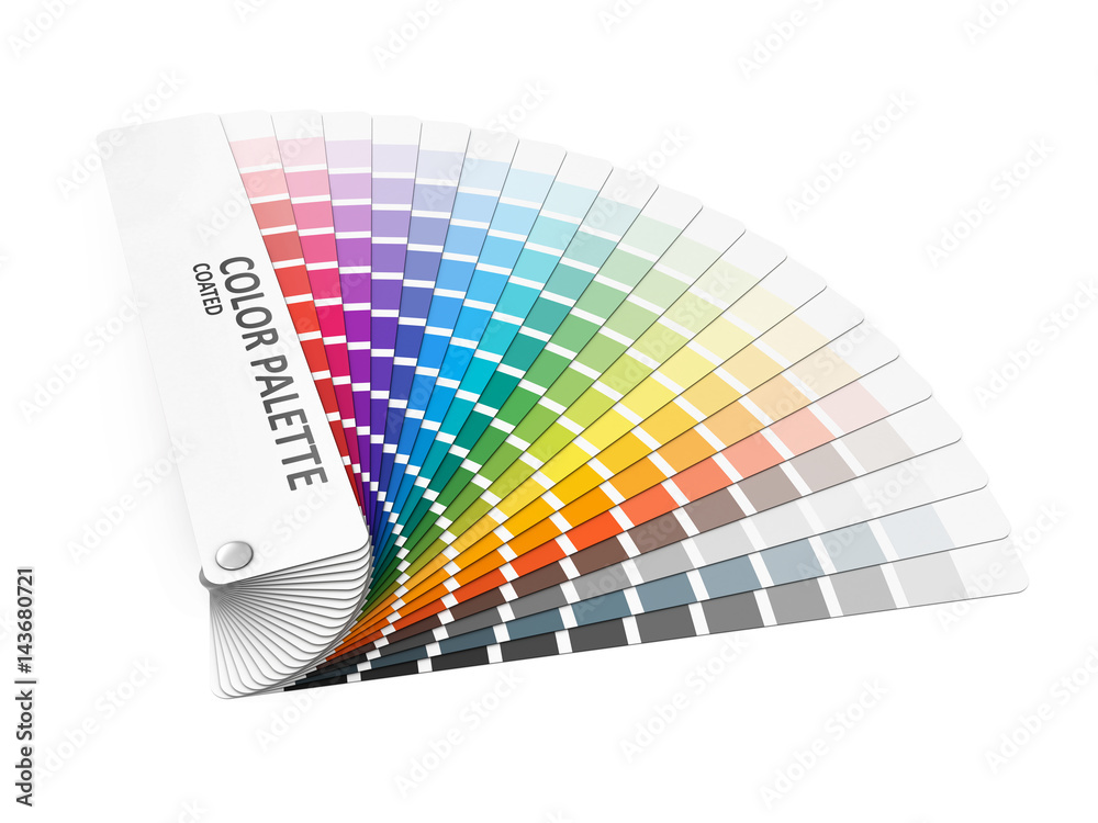 Color palette guide isolated on white background. 3d render