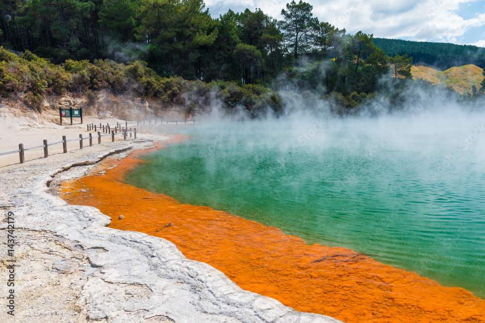 香槟池中的沸水-新西兰Wai-O-Tapu