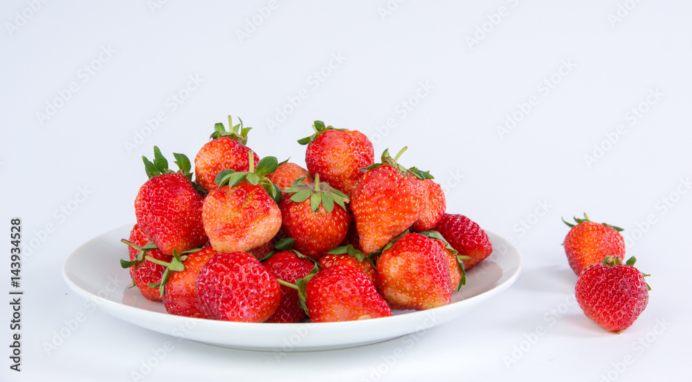 strawberries isolated on white background