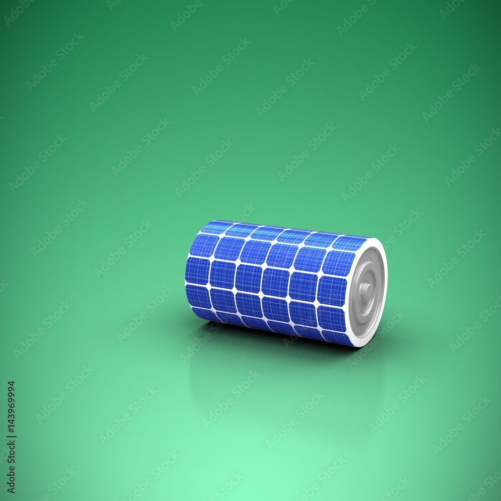 Composite image of 3d image of solar power battery