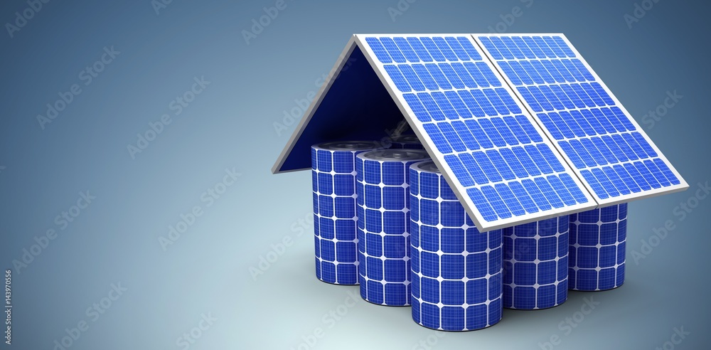 Digital composite of 3d solar panel