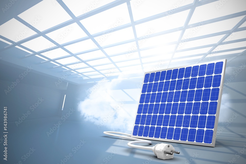 Digital composite of 3d solar panel