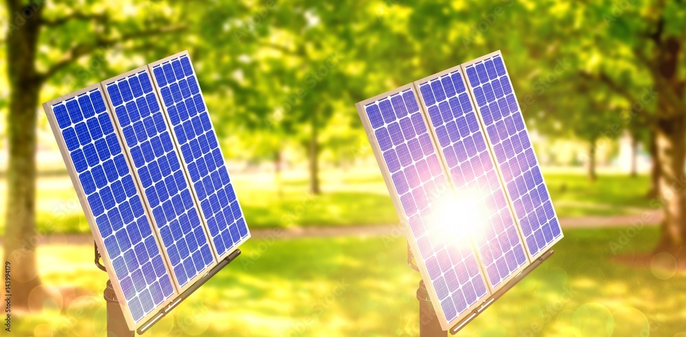 Digital composite of 3d solar panel