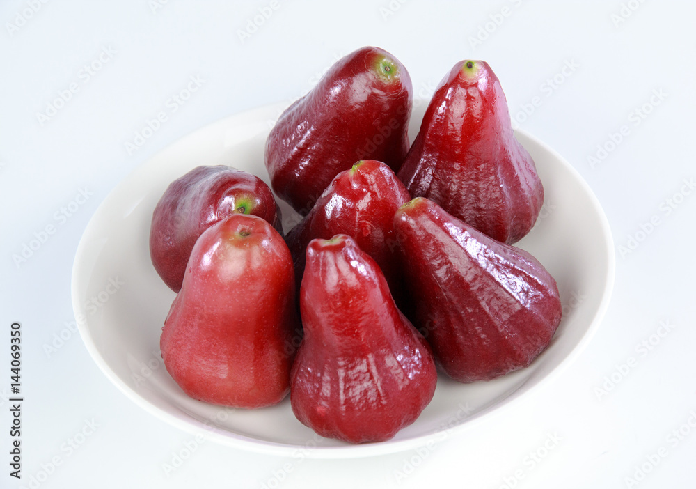 wax apple isolated on white background