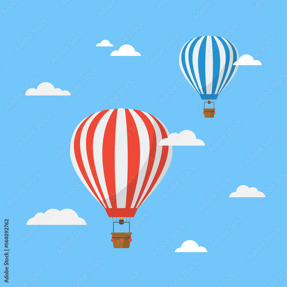 Hot air balloons in the sky vector illustration