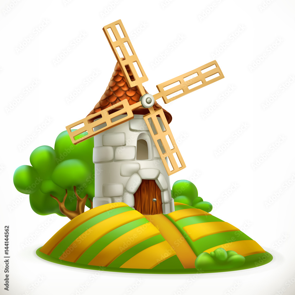 Mill. 3d vector icon